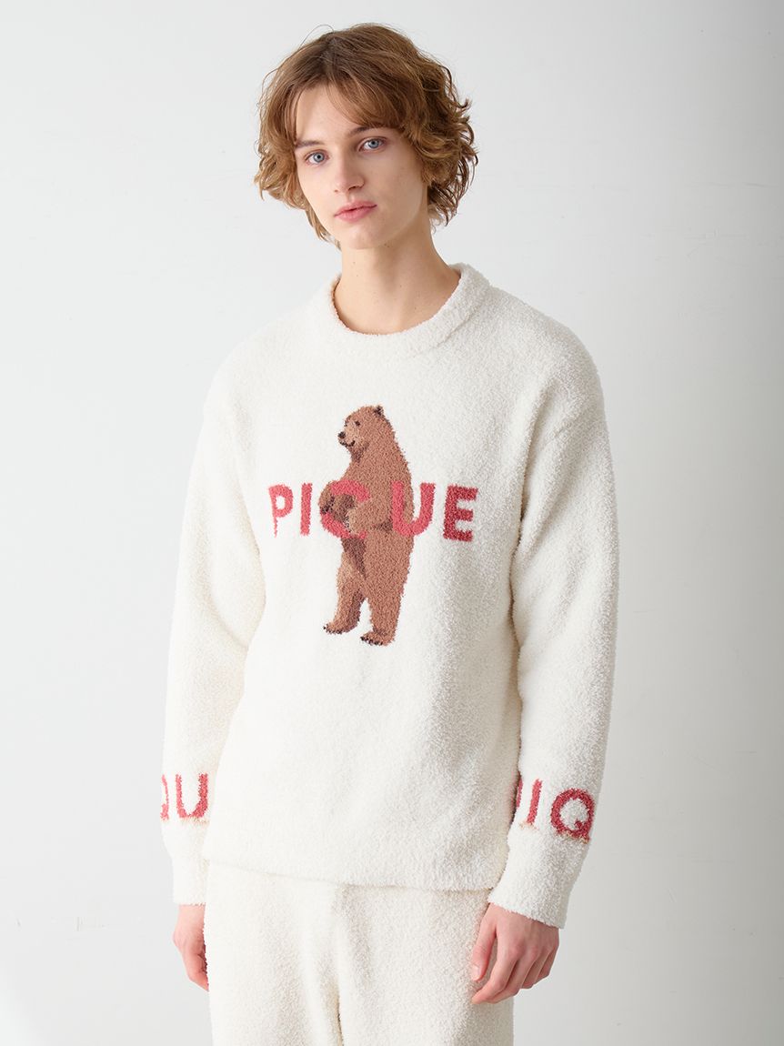 ジェラピケ パウダーベアジャガードプルオーバー ホワイト gelato pique パウダーベアジャガードプルオーバー オフホワイト
