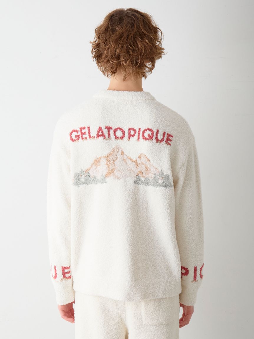 HOMME】パウダーフォレストベアジャガードプルオーバー(ニットプル