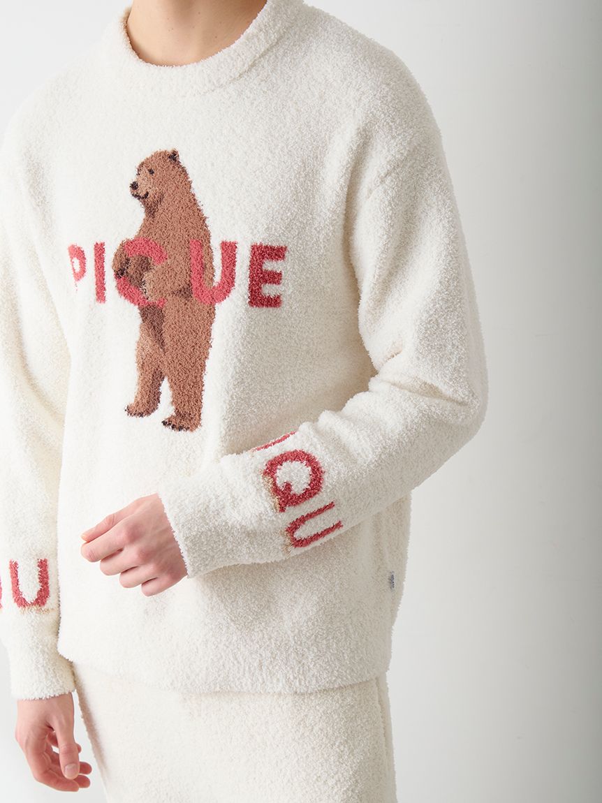 HOMME】パウダーフォレストベアジャガードプルオーバー(ニットプル