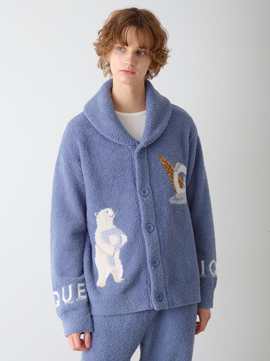 HOMME】パウダーフォレストベアジャガードカウチン(カーディガン