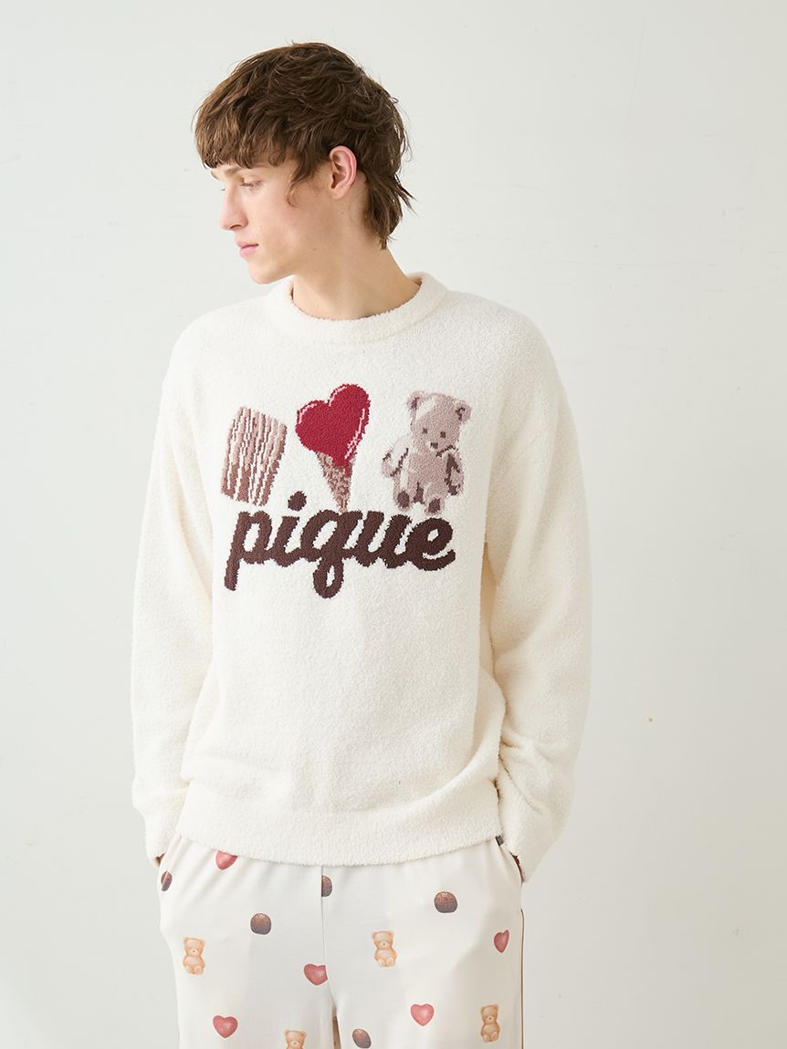 Valentine】【HOMME】ワンポイントジャガードプルオーバー｜ルーム