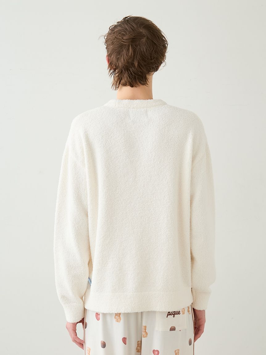 HOMME】ワンポイントジャガードプルオーバー(ニットプルオーバー