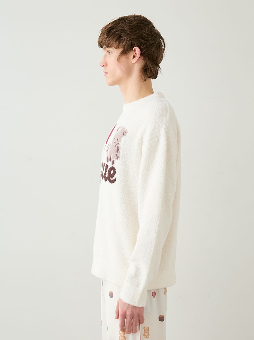 HOMME】ワンポイントジャガードプルオーバー(ニットプルオーバー