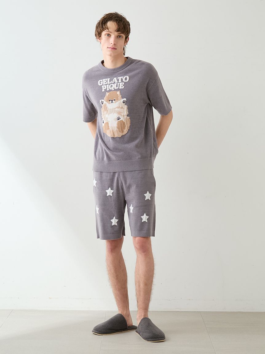 ONLINE限定カラーあり】【HOMME】ドッグジャガードプルオーバー(ニット