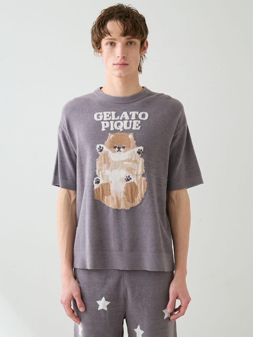 ドーナツジャガードプルオーバー&パンツ ONLINE限定カラーあり】【HOMME】ドッグジャガードプルオーバー(ニット
