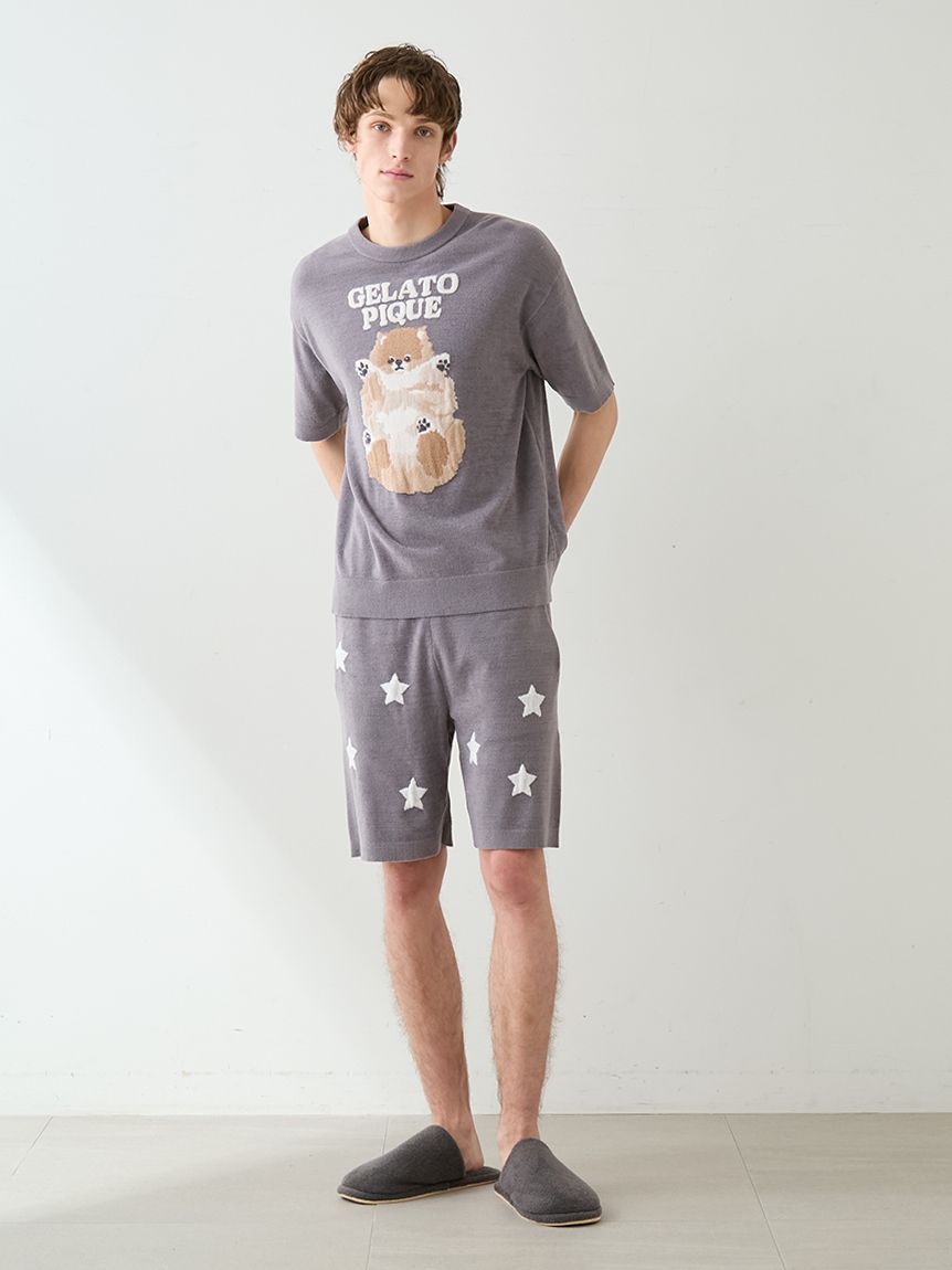 ONLINE限定】【HOMME】ドッグジャガードプルオーバー&ハーフパンツ