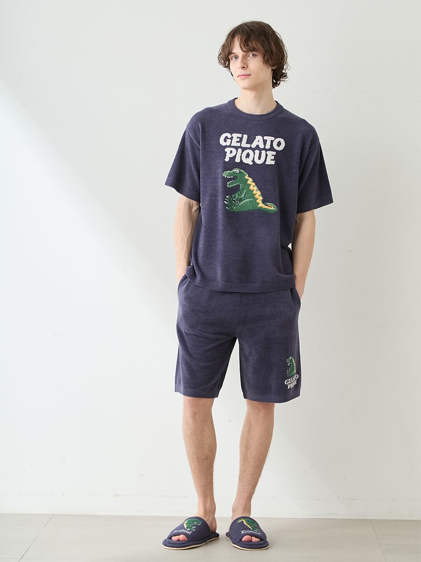 ONLINE限定】【HOMME】エアリーモコスリーピングダイナソージャガード