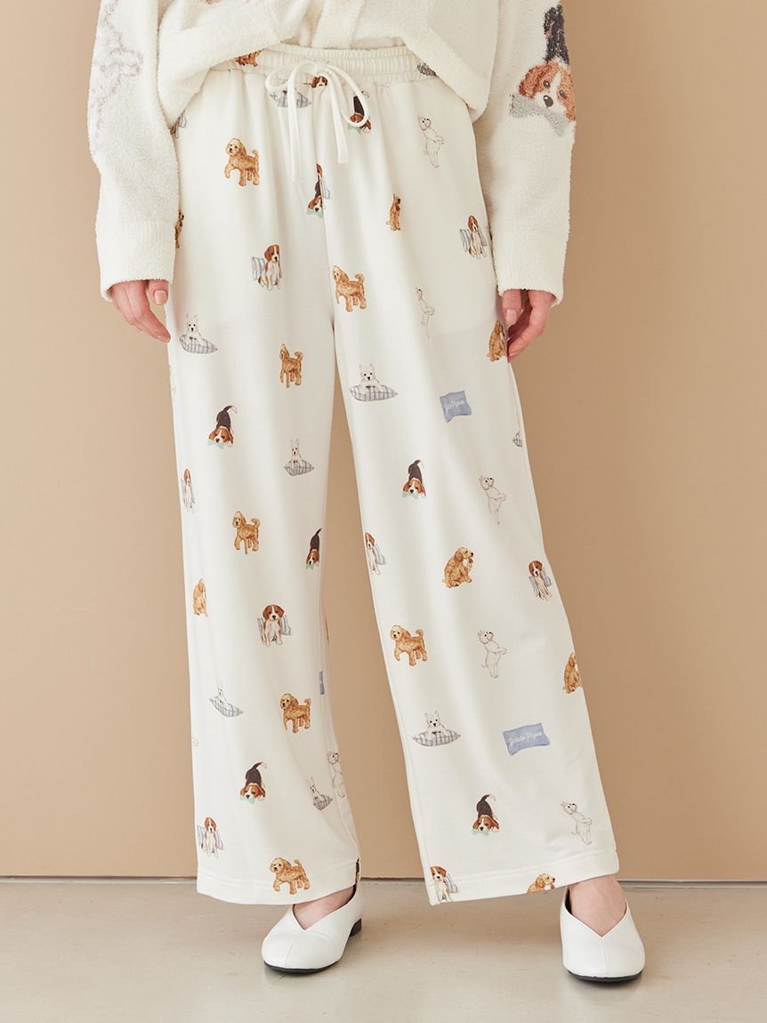 UNISEX】プレイフルDOG柄ロングパンツ｜ルームウェア・パジャマ通販の