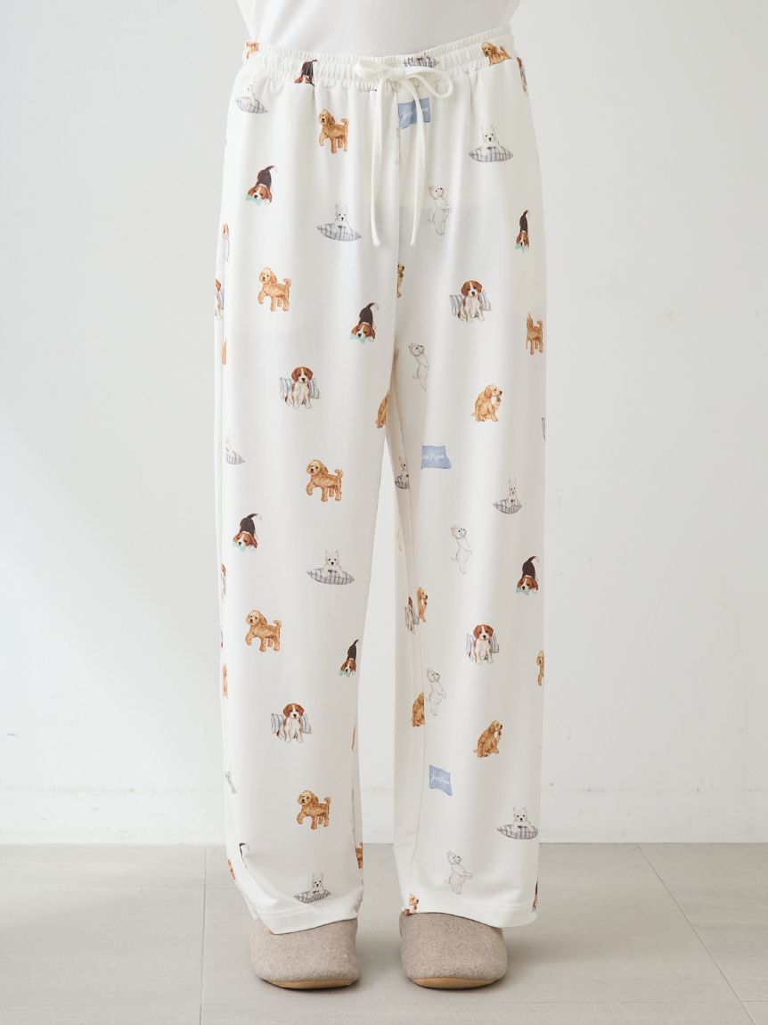 UNISEX】プレイフルDOG柄ロングパンツ｜ルームウェア・パジャマ通販の