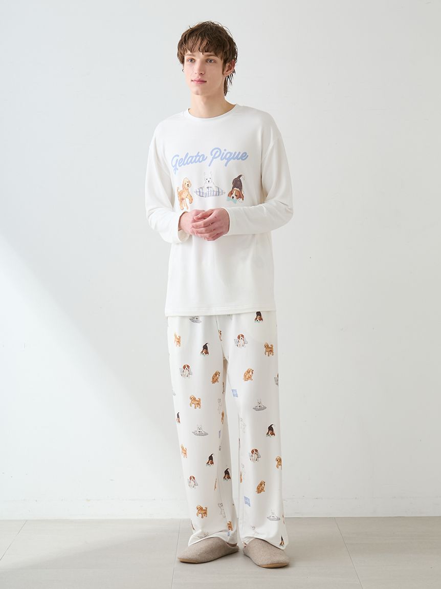 UNISEX】プレイフルDOG柄ロングパンツ｜ルームウェア・パジャマ通販の