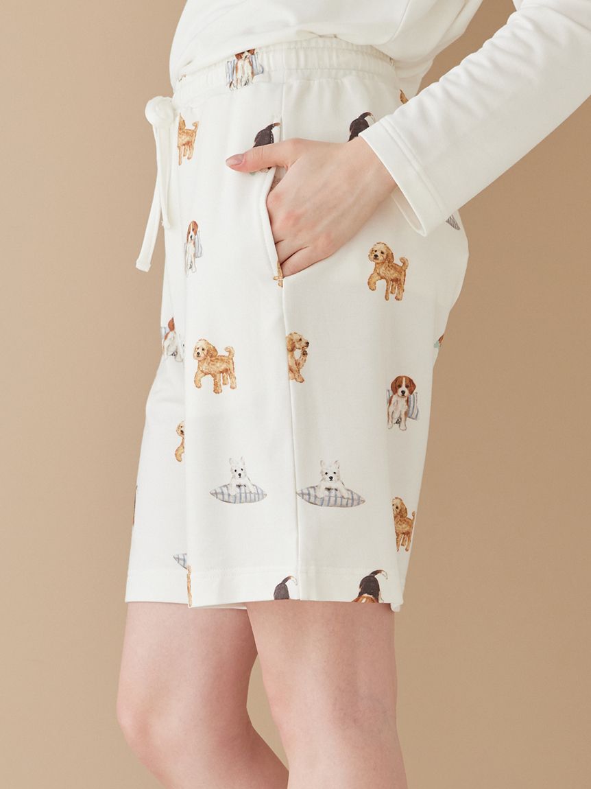 UNISEX】プレイフルDOG柄ハーフパンツ｜ルームウェア・パジャマ通販の