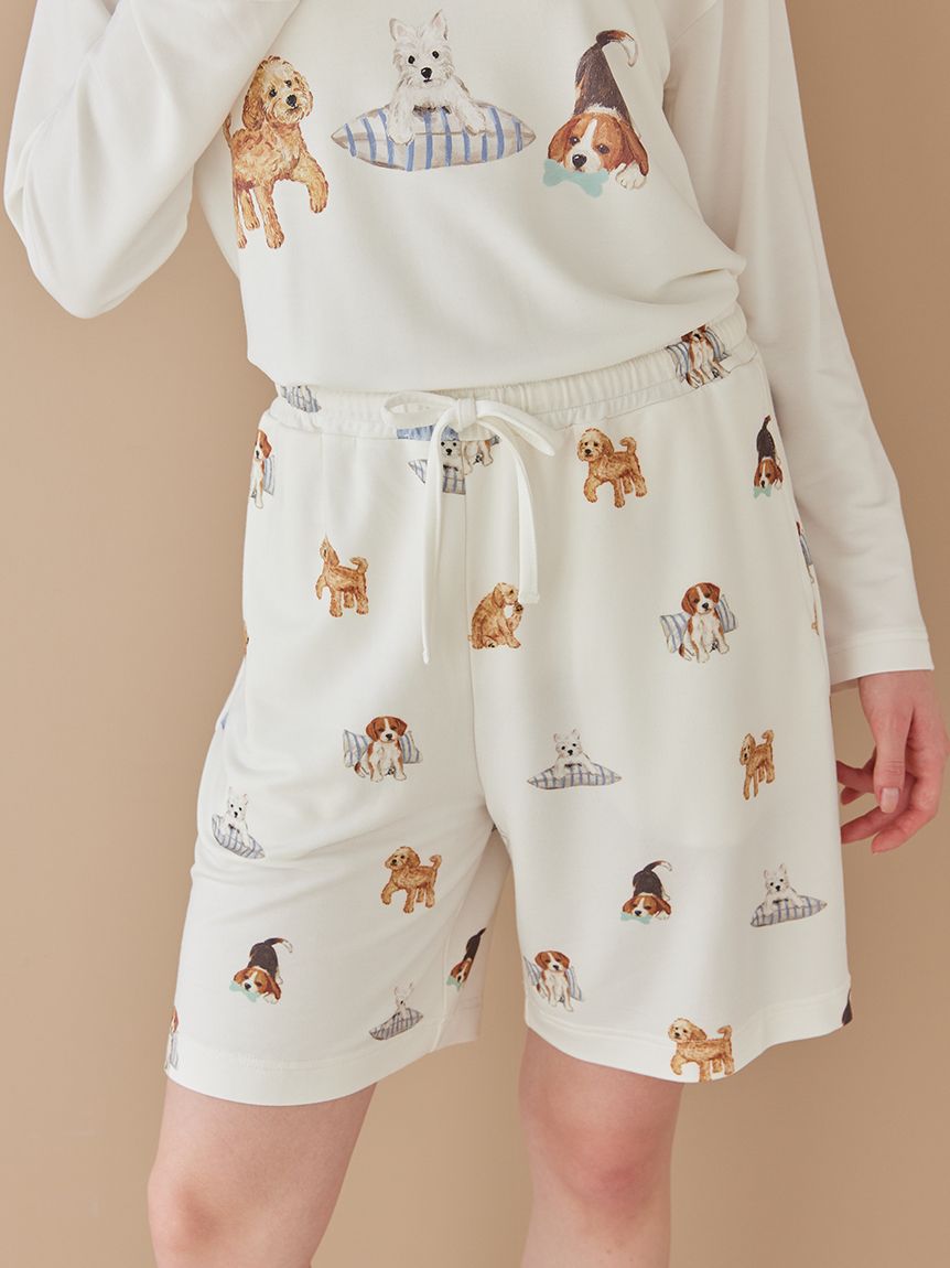UNISEX】プレイフルDOG柄ハーフパンツ｜ルームウェア・パジャマ通販の