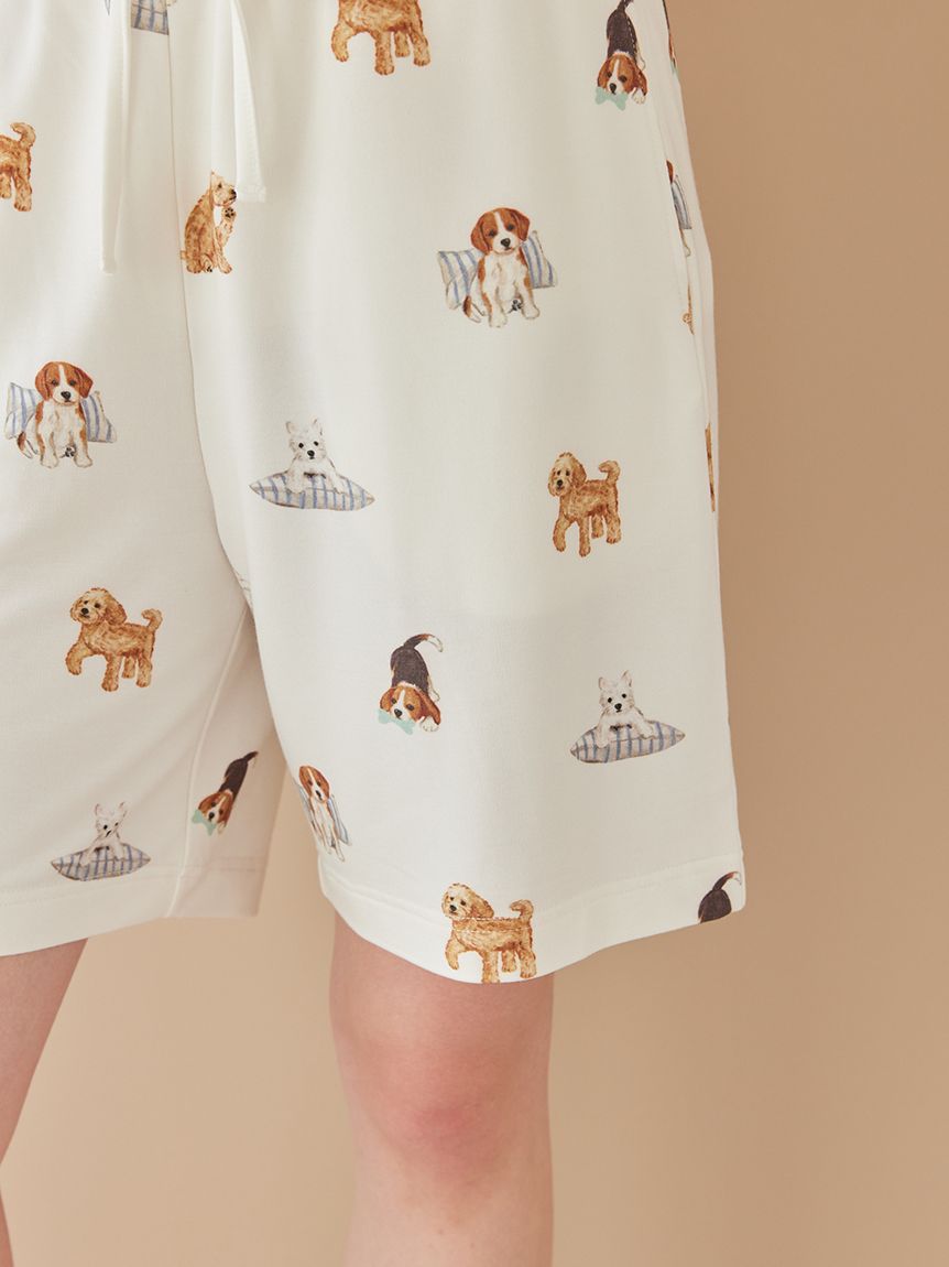 UNISEX】プレイフルDOG柄ハーフパンツ｜ルームウェア・パジャマ通販の