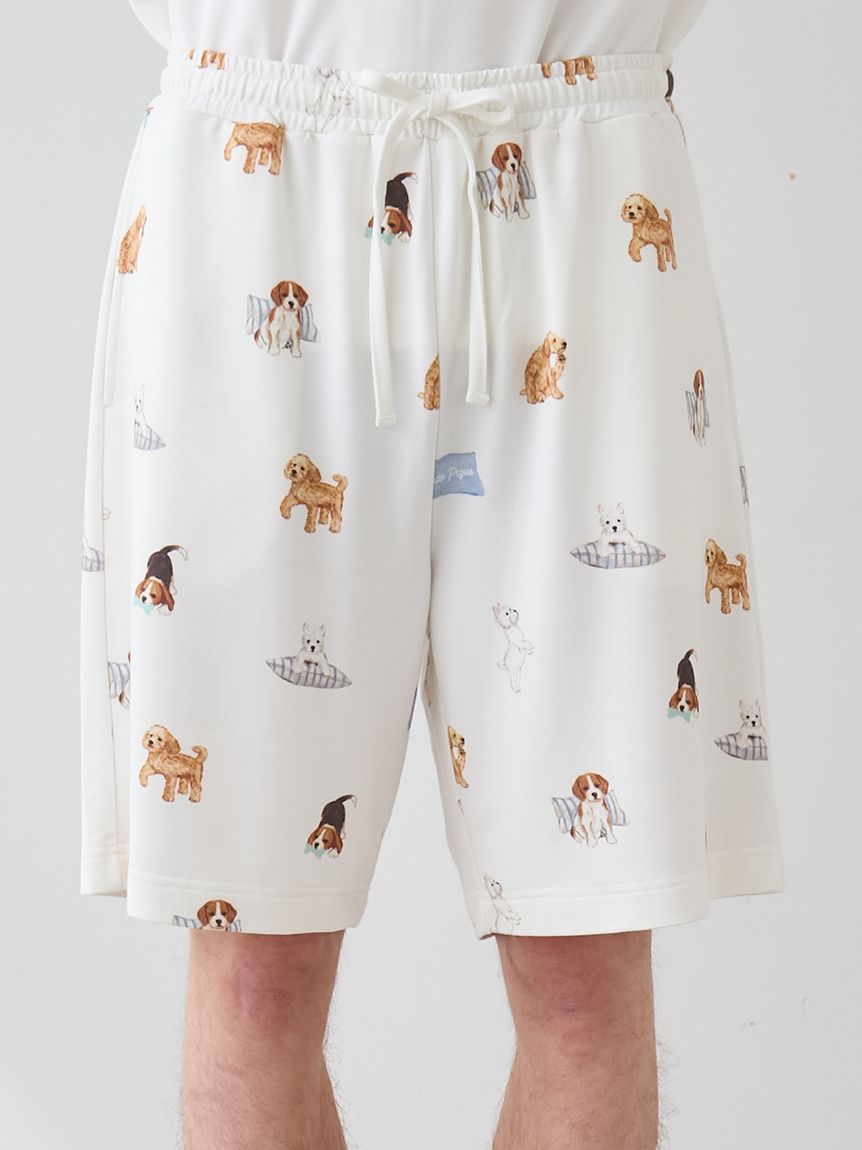 UNISEX】プレイフルDOG柄ハーフパンツ｜ルームウェア・パジャマ通販の