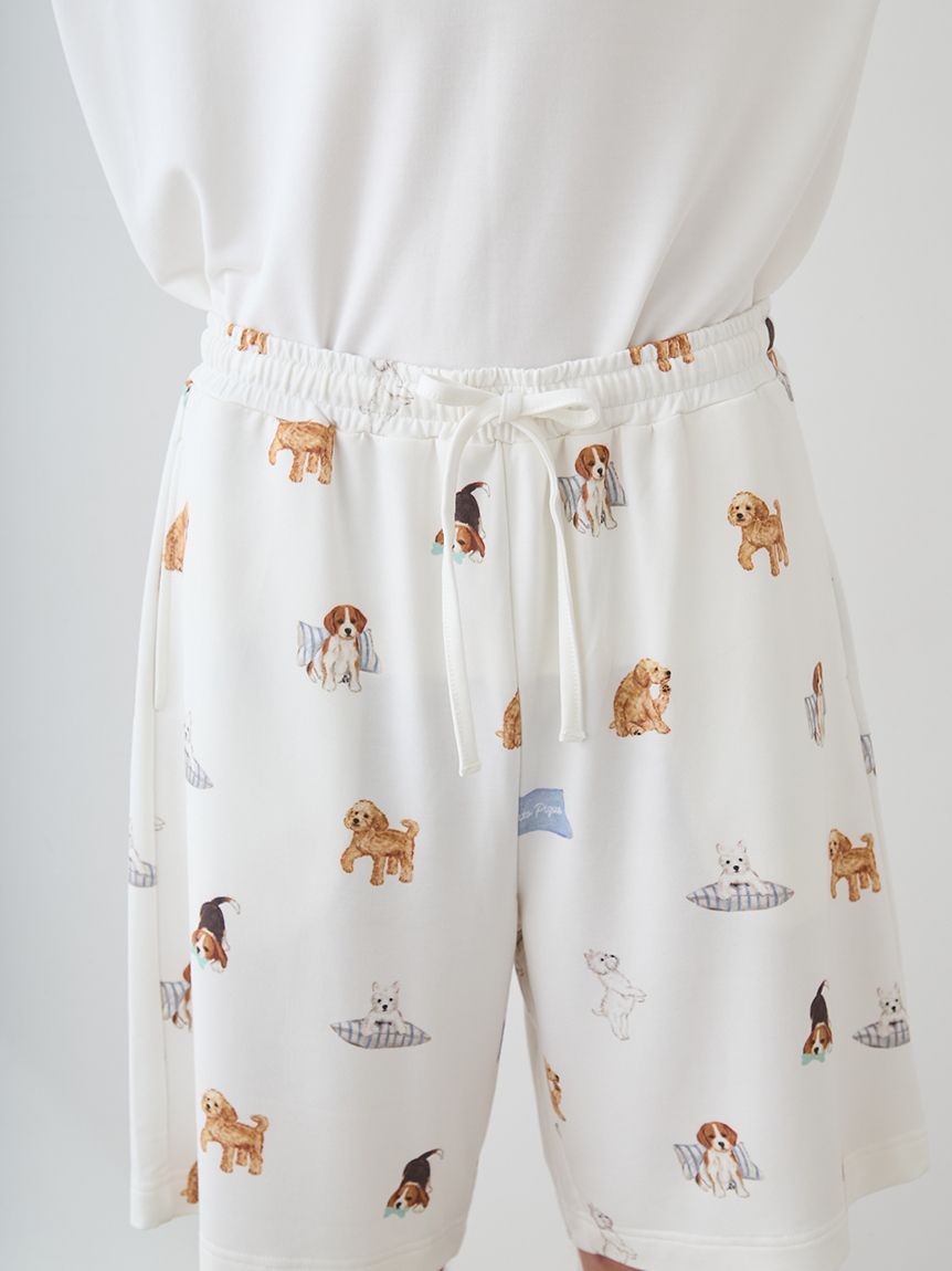 UNISEX】プレイフルDOG柄ハーフパンツ｜ルームウェア・パジャマ通販の