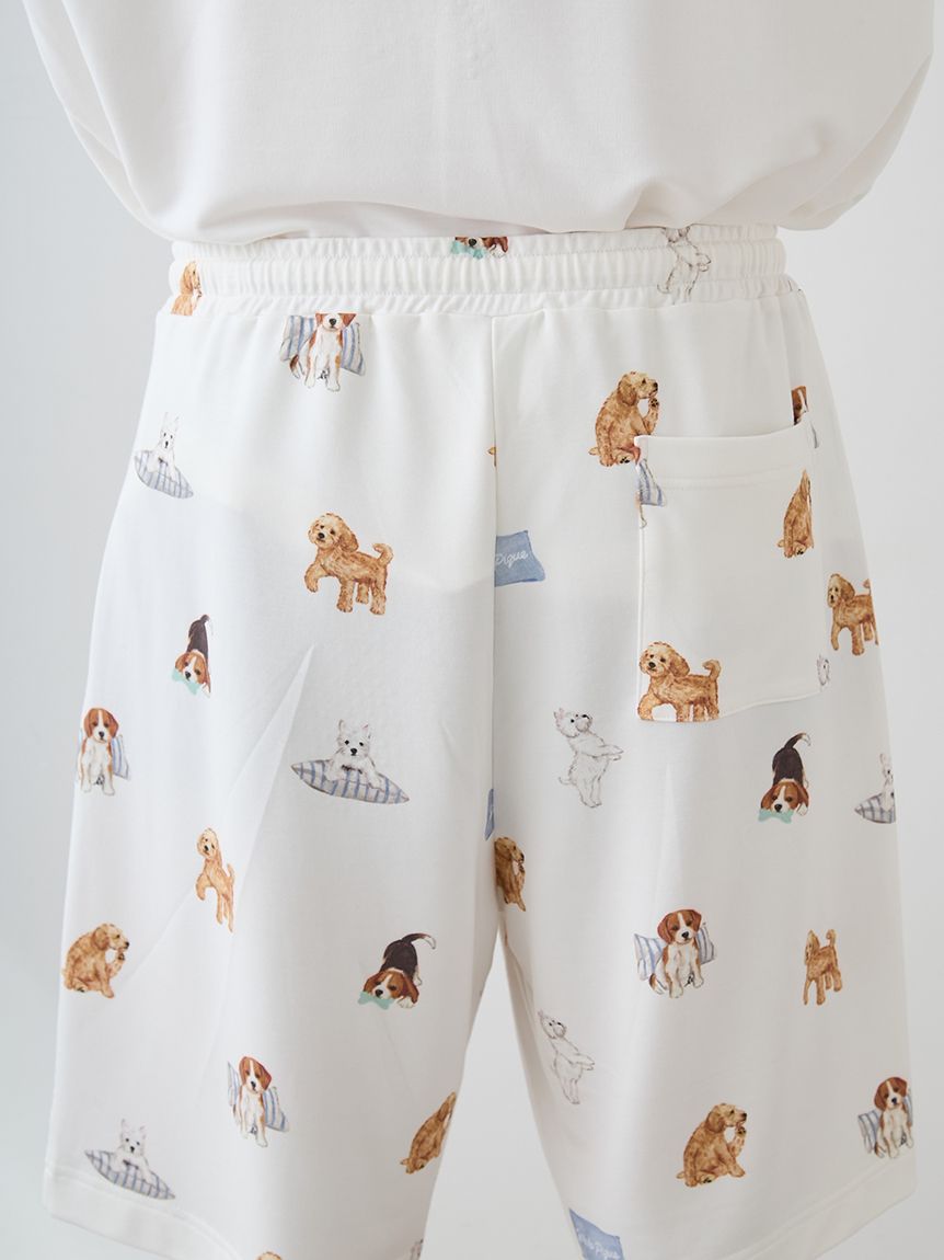 UNISEX】プレイフルDOG柄ハーフパンツ｜ルームウェア・パジャマ通販の