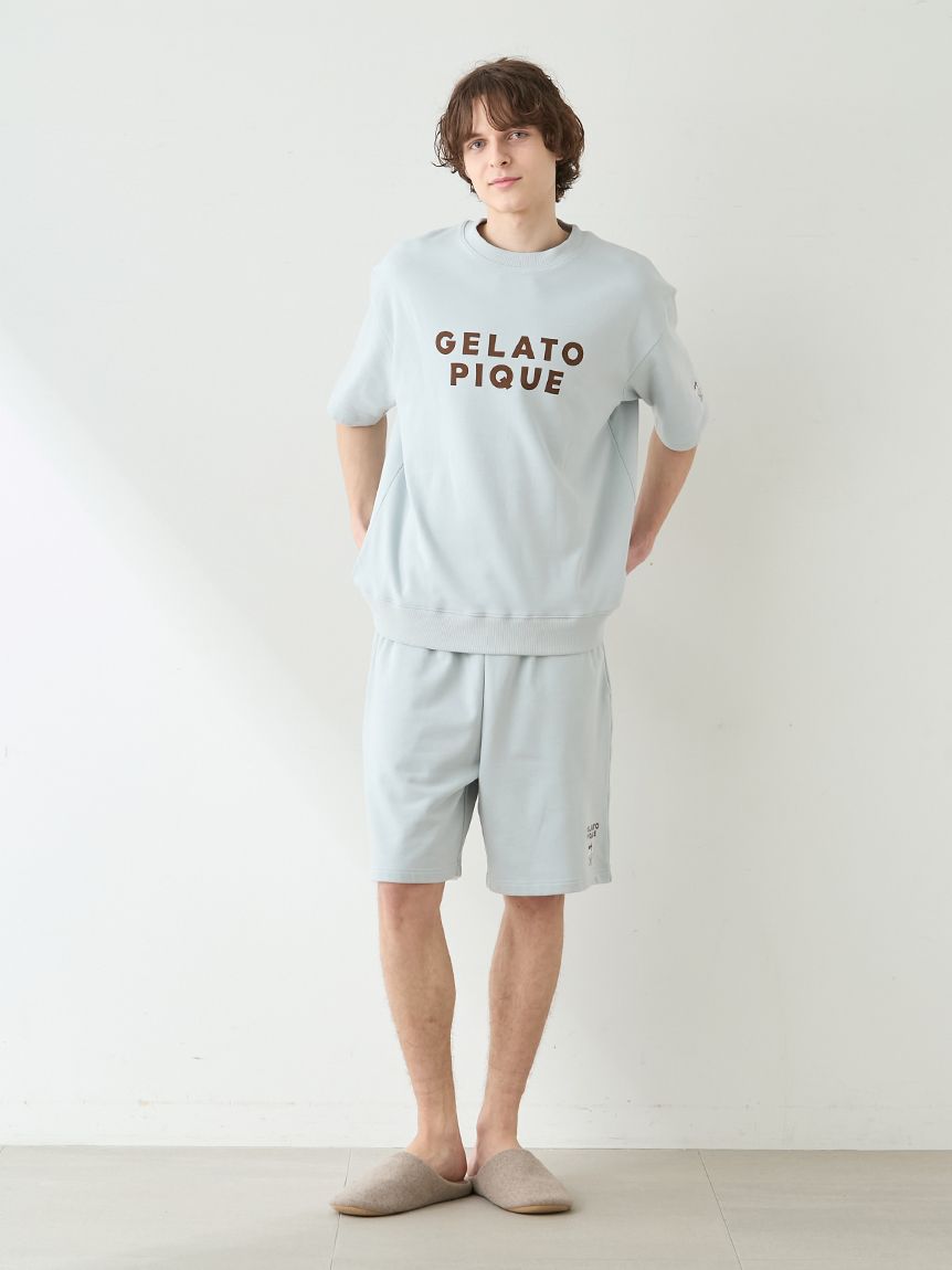 UNISEX】裏毛ワンポイント刺繍ハーフパンツ｜ルームウェア・パジャマ
