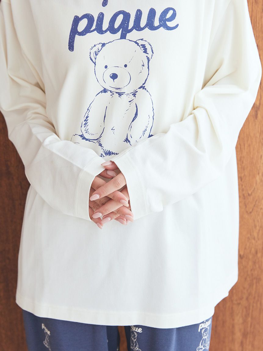 ジェラートピケ　アイスクリームワンポイントTシャツ&ロングパンツ　ブルー ジェラートピケ gelato pique アイスクリームワンポイントT