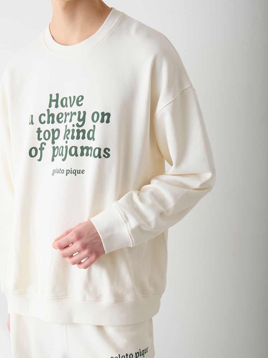 piquéルームウェア 10th❣️ gelato pique（ジェラートピケ） UNISEX 裏毛ワンポイントプルオーバー