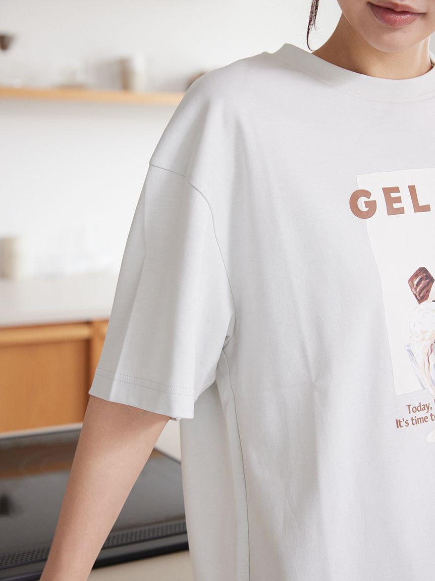 UNISEX】 【接触冷感】HIGH CALORIEワンポイントTシャツ｜ルームウェア