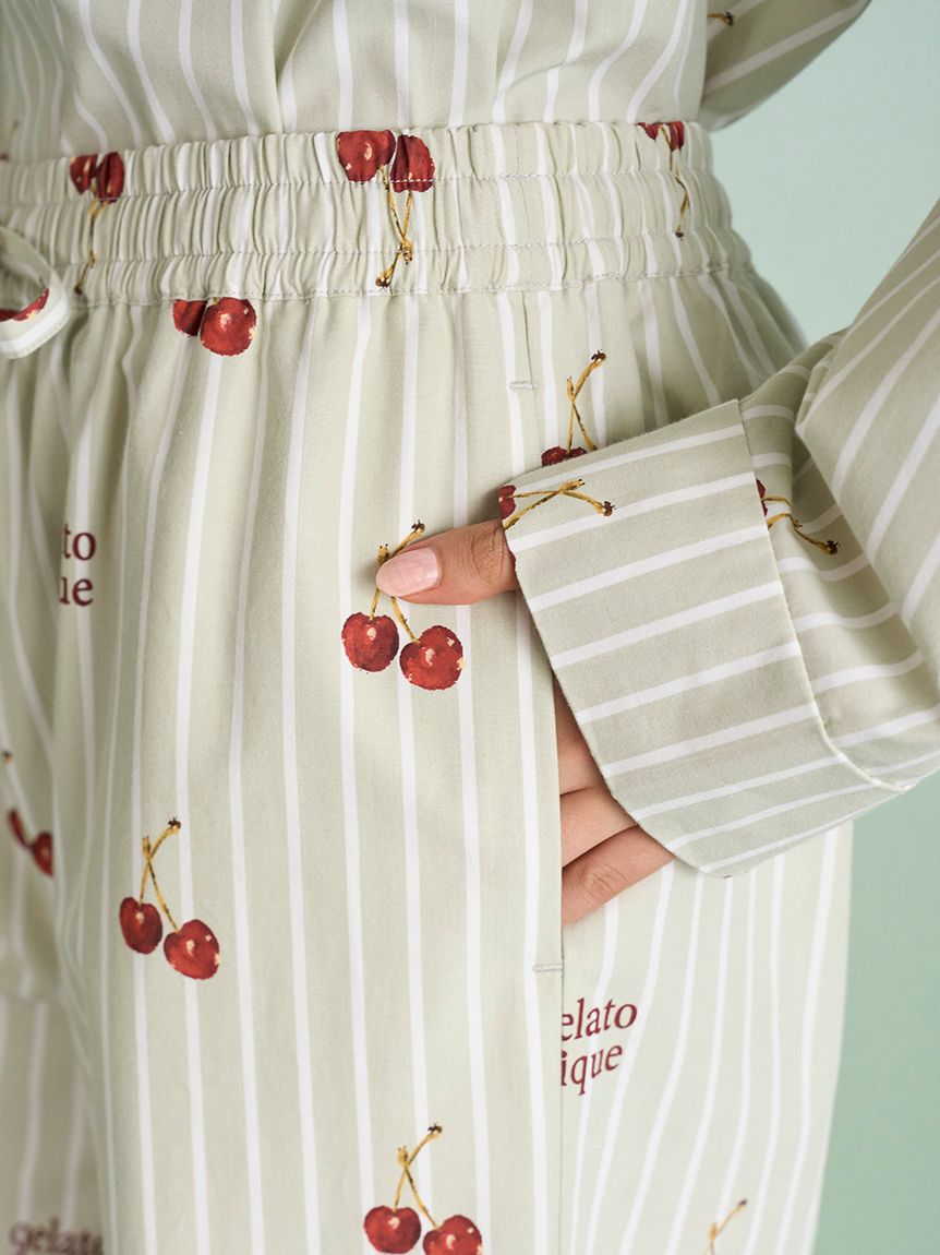 UNISEX】チェリー柄ロングパンツ｜ルームウェア・パジャマ通販のGELATO