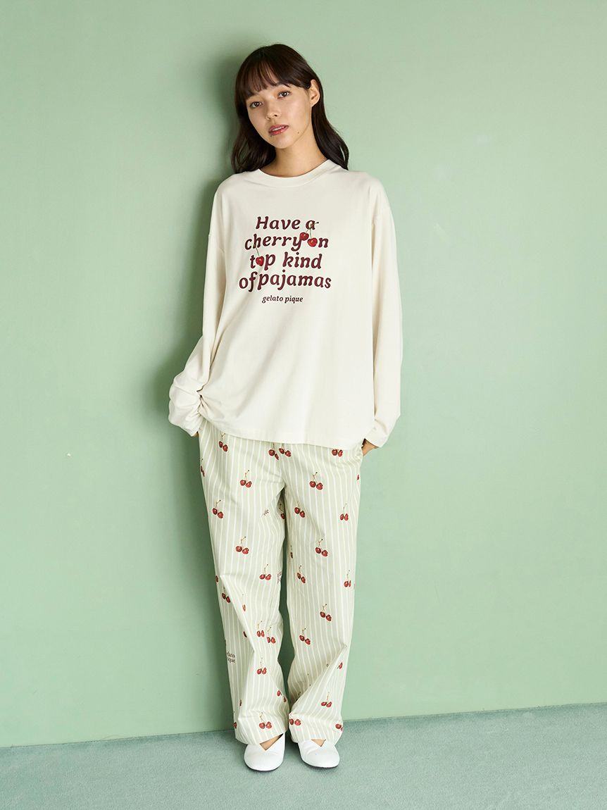 UNISEX】チェリー柄ロングパンツ｜ルームウェア・パジャマ通販のGELATO