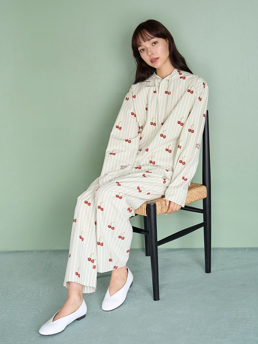 UNISEX】チェリー柄ロングパンツ｜ルームウェア・パジャマ通販のGELATO