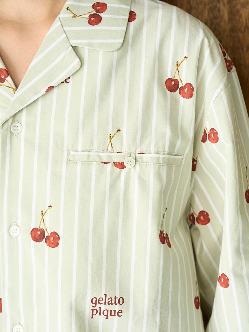 UNISEX】チェリー柄シャツ｜ルームウェア・パジャマ通販のGELATO PIQUE