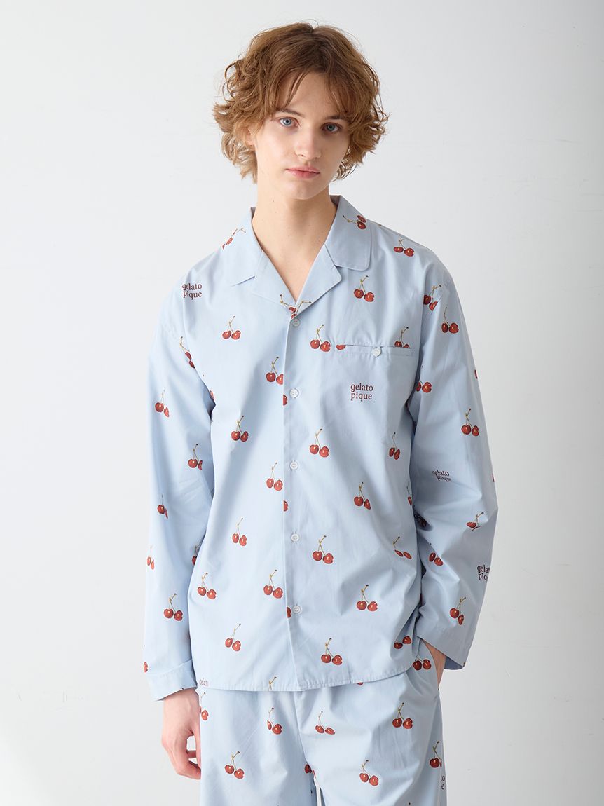 UNISEX】チェリー柄シャツ｜ルームウェア・パジャマ通販のGELATO PIQUE