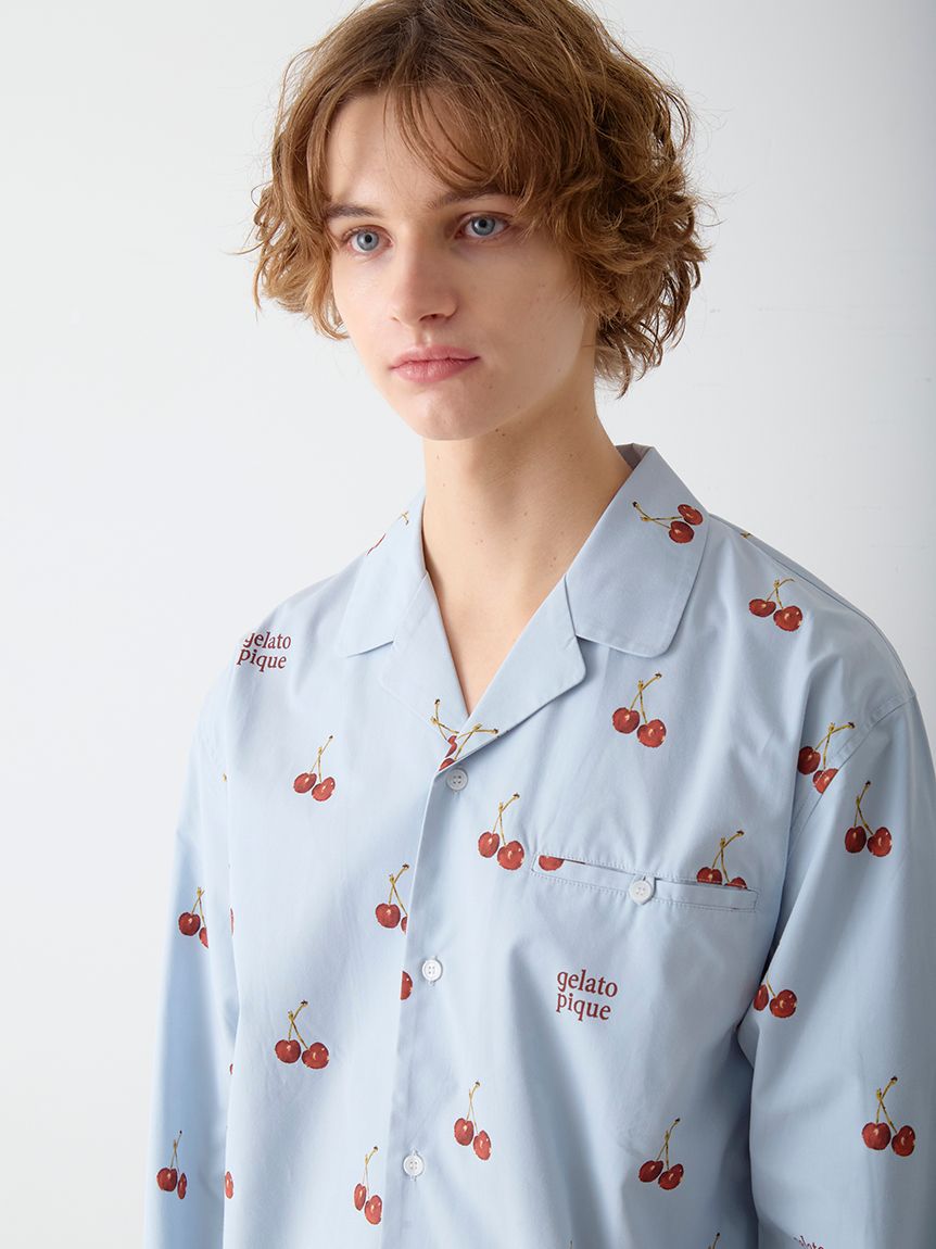 UNISEX】チェリー柄シャツ｜ルームウェア・パジャマ通販のGELATO PIQUE