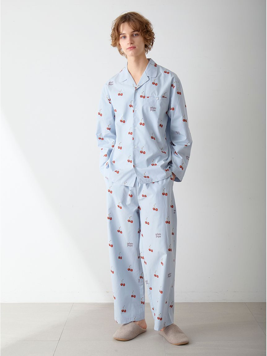 UNISEX】チェリー柄シャツ｜ルームウェア・パジャマ通販のGELATO PIQUE