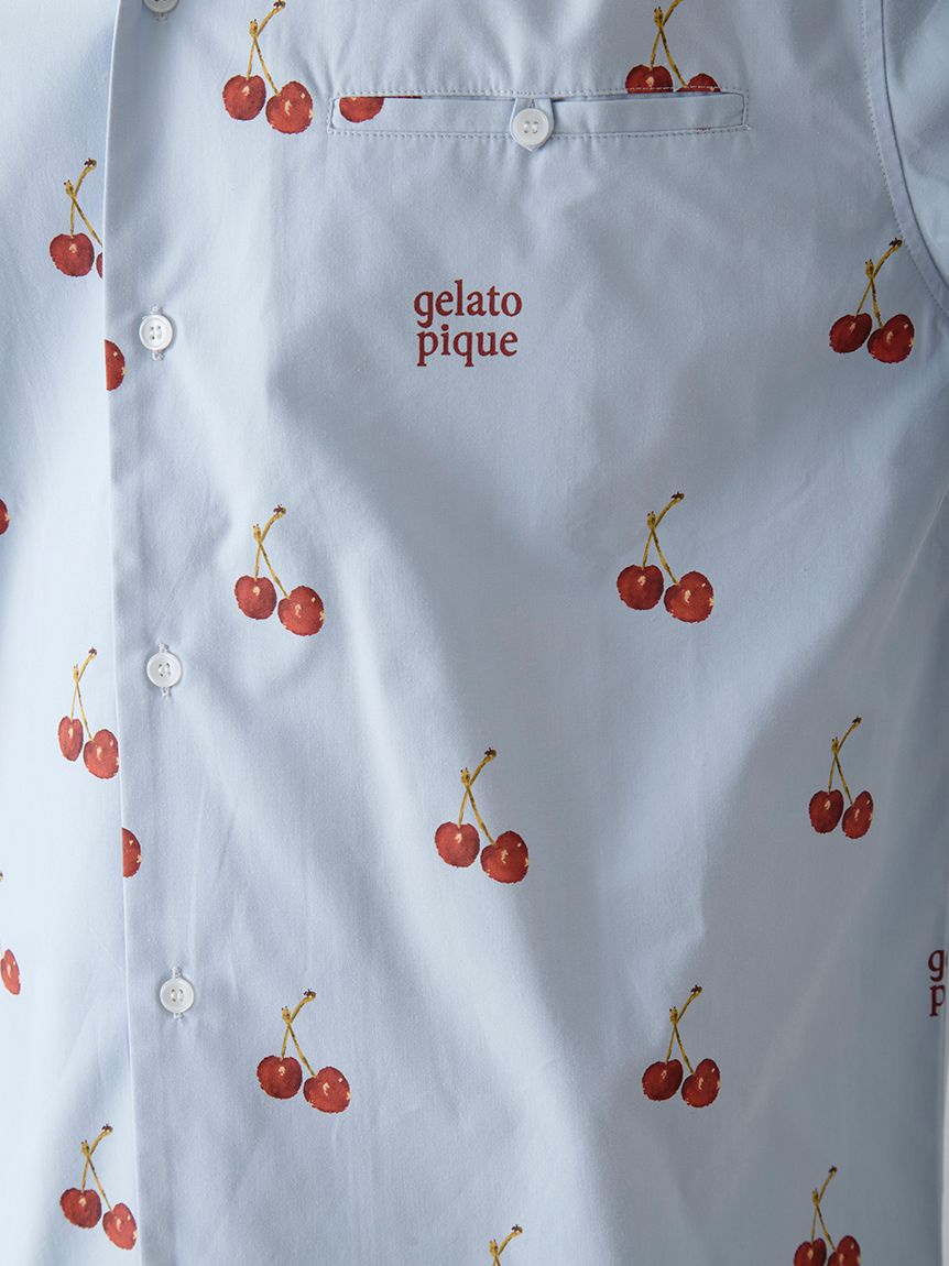 UNISEX】チェリー柄シャツ｜ルームウェア・パジャマ通販のGELATO PIQUE