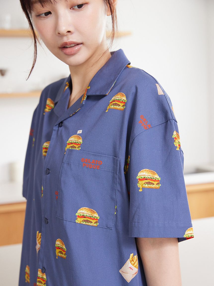 UNISEX】 【接触冷感】HIGH CALORIE柄シャツ｜ルームウェア・パジャマ
