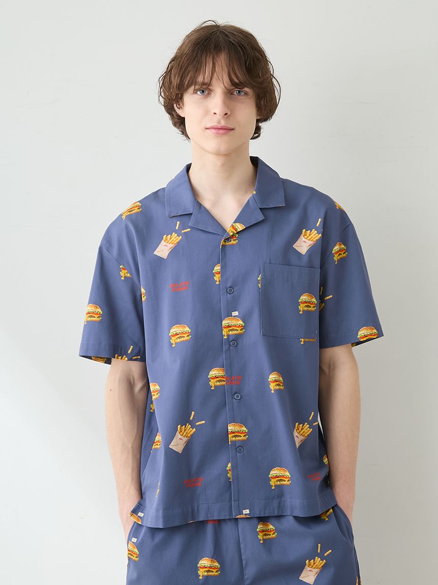UNISEX】 【接触冷感】HIGH CALORIE柄シャツ｜ルームウェア・パジャマ