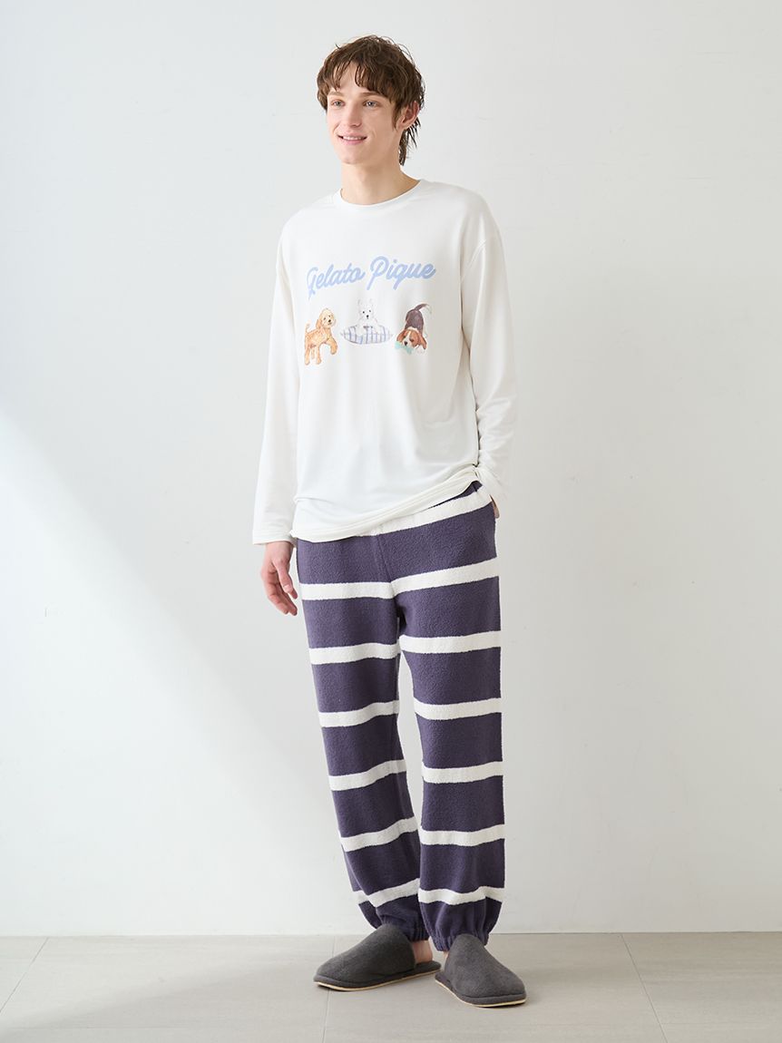 UNISEX】エアリーモコボーダーロングパンツ｜ルームウェア・パジャマ