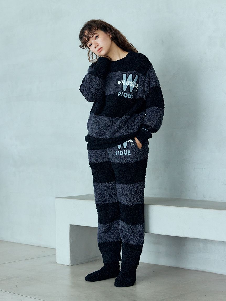 ジェラートピケ プルオーバー ボーダー上下セットPWNT212086 WILDSIDE】【UNISEX】ジェラートボーダープルオーバー(トップス