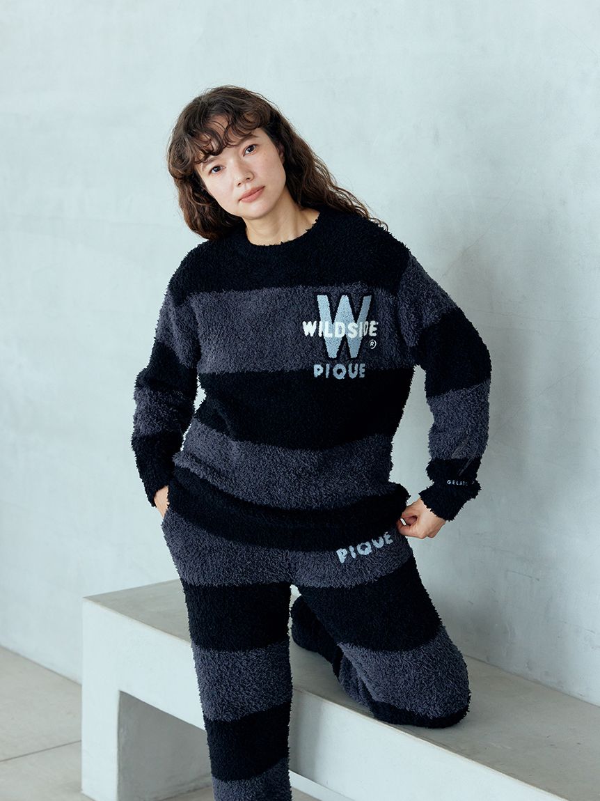 gelatopique ルームウェア セットアップ　ボーダー WILDSIDE】【UNISEX】ジェラートボーダープルオーバー｜ルーム