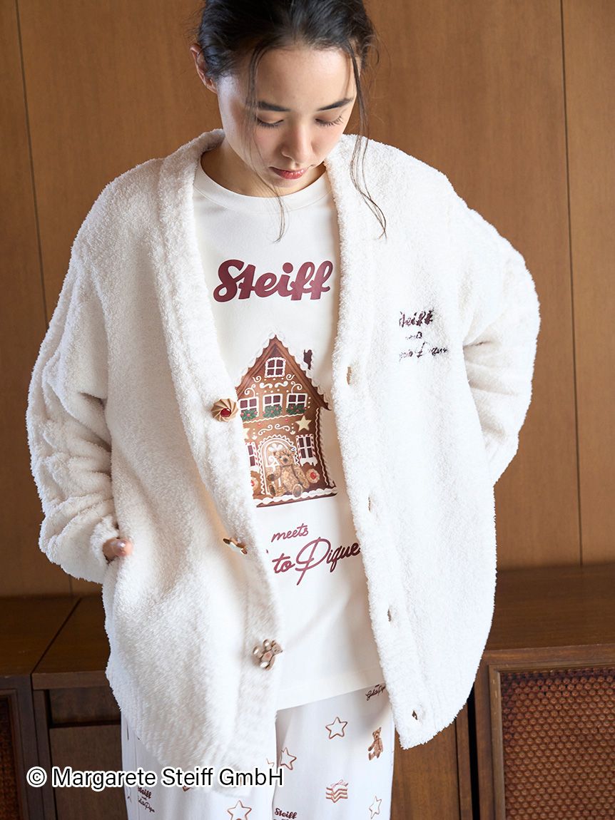 ジェラートピケ 【Steiff】【UNISEX】パウダージャガードカーディガン Steiff】【UNISEX】パウダージャガードカーディガン｜ルームウェア