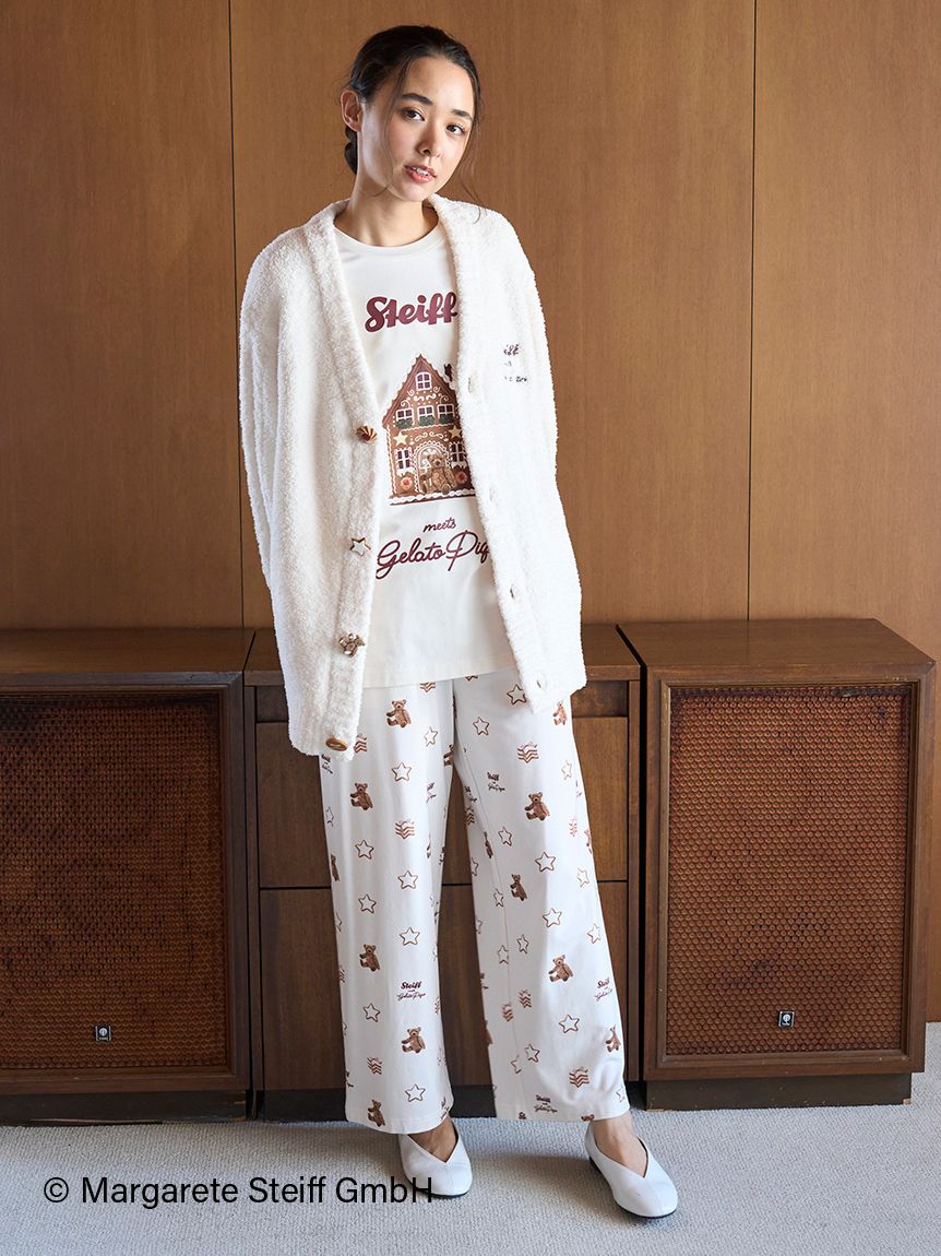 新品未使用★即完売★gelato piqueパウダースタージャガードカーデ★ gelato piqué ジェラートピケ パウダースタージャガード 上下セット