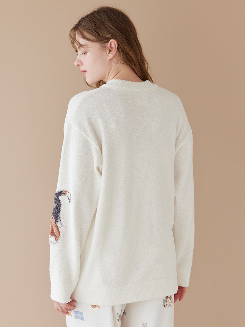 UNISEX】エアリーモコプレイフルDOGジャガードカーディガン｜ルーム