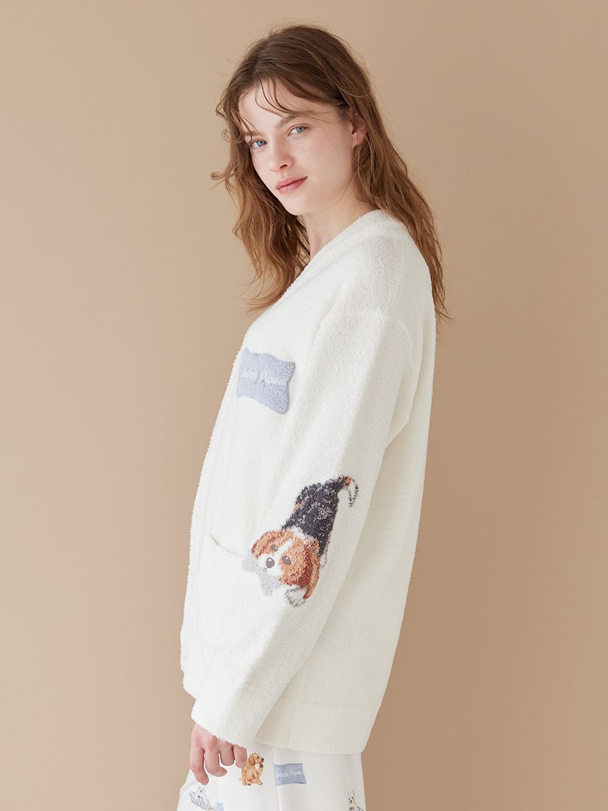 UNISEX】エアリーモコプレイフルDOGジャガードカーディガン｜ルーム