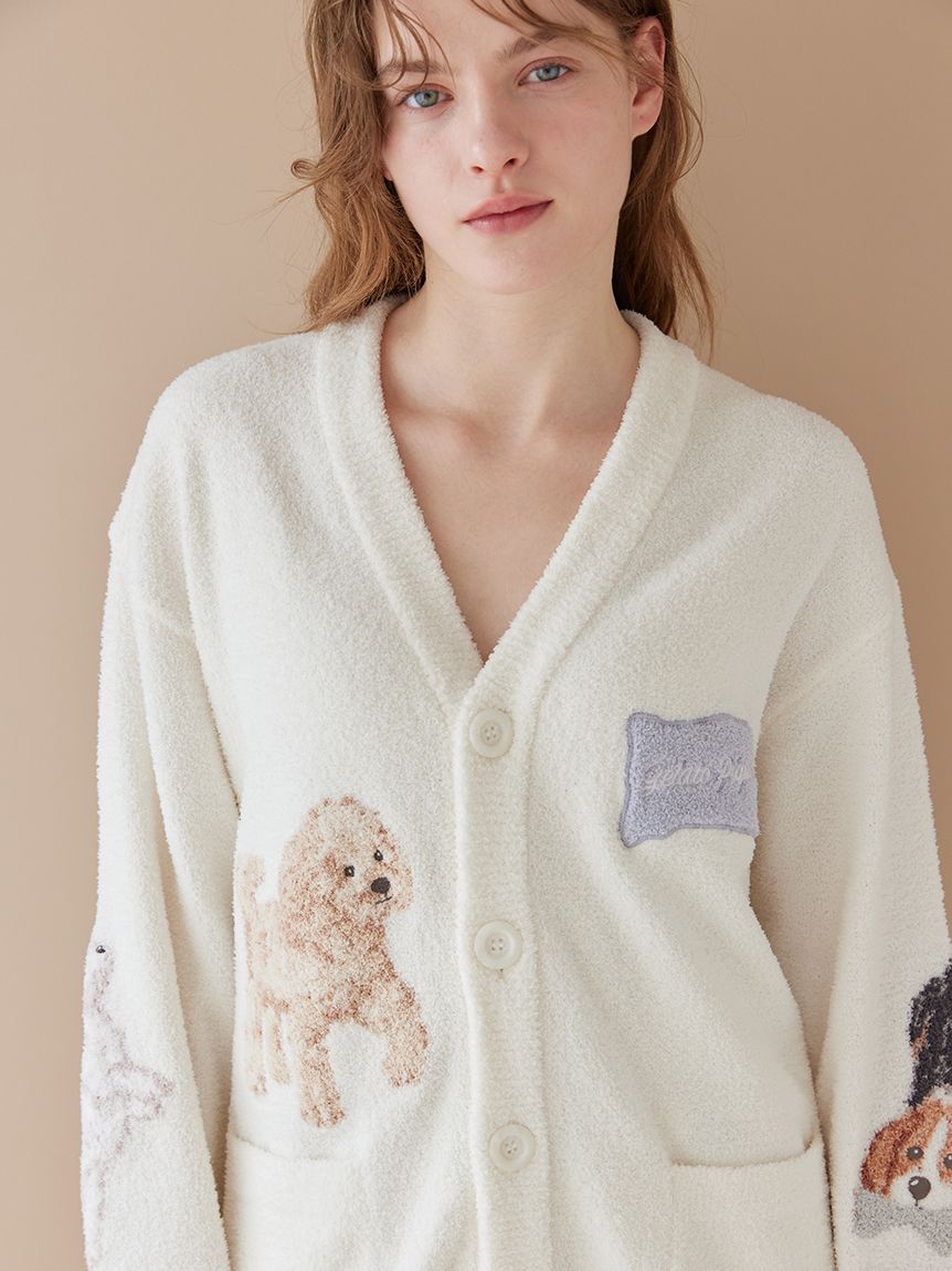 UNISEX】エアリーモコプレイフルDOGジャガードカーディガン｜ルーム