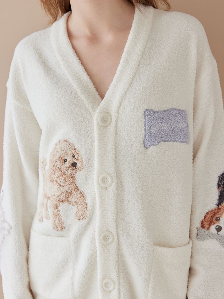 UNISEX】エアリーモコプレイフルDOGジャガードカーディガン｜ルーム