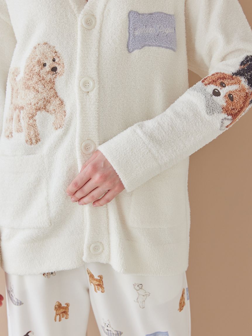 UNISEX】エアリーモコプレイフルDOGジャガードカーディガン｜ルーム