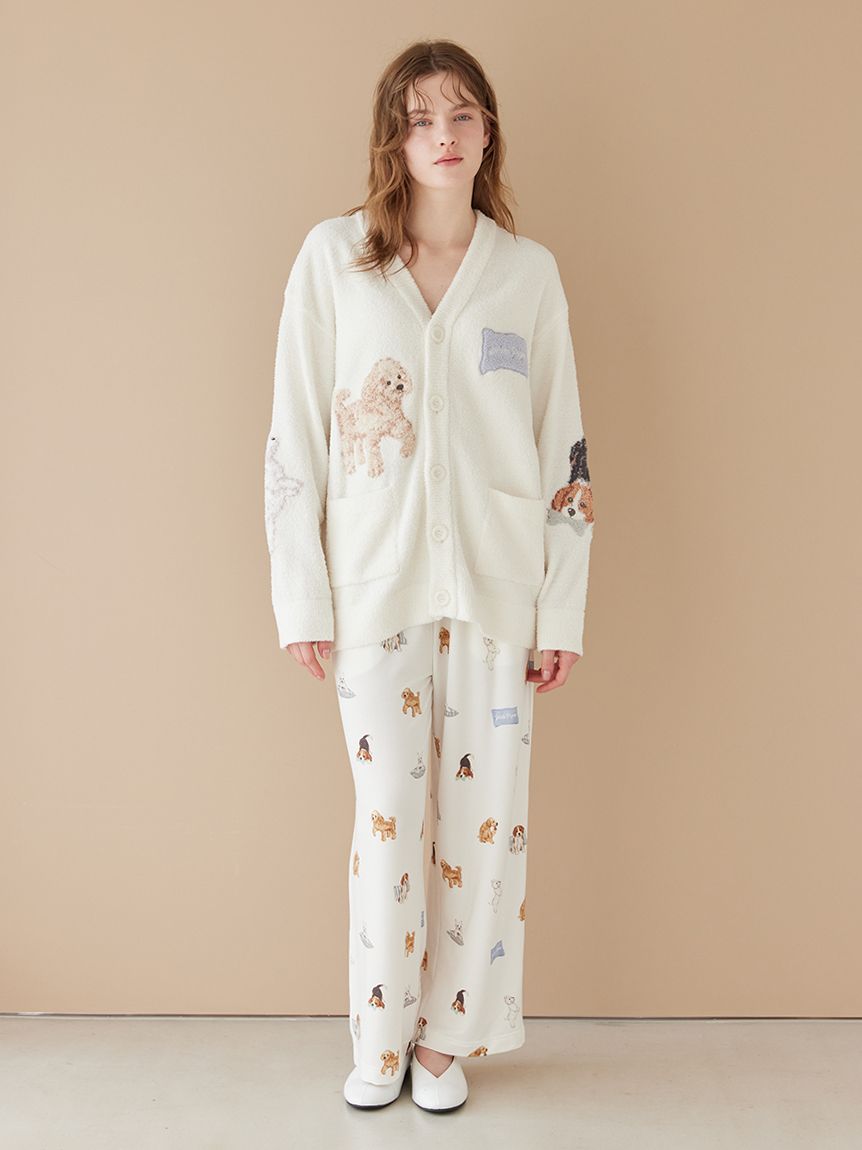 UNISEX】エアリーモコプレイフルDOGジャガードカーディガン｜ルーム