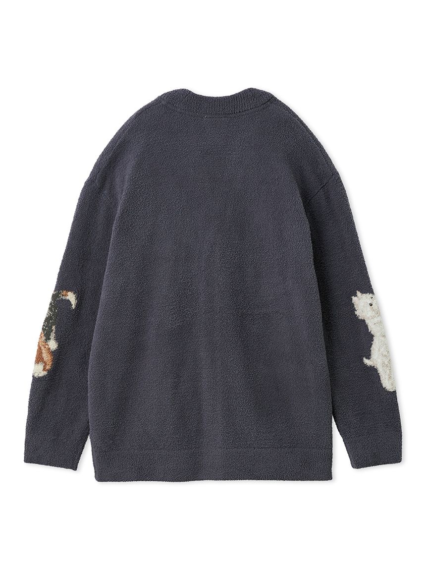 UNISEX】エアリーモコプレイフルDOGジャガードカーディガン｜ルーム