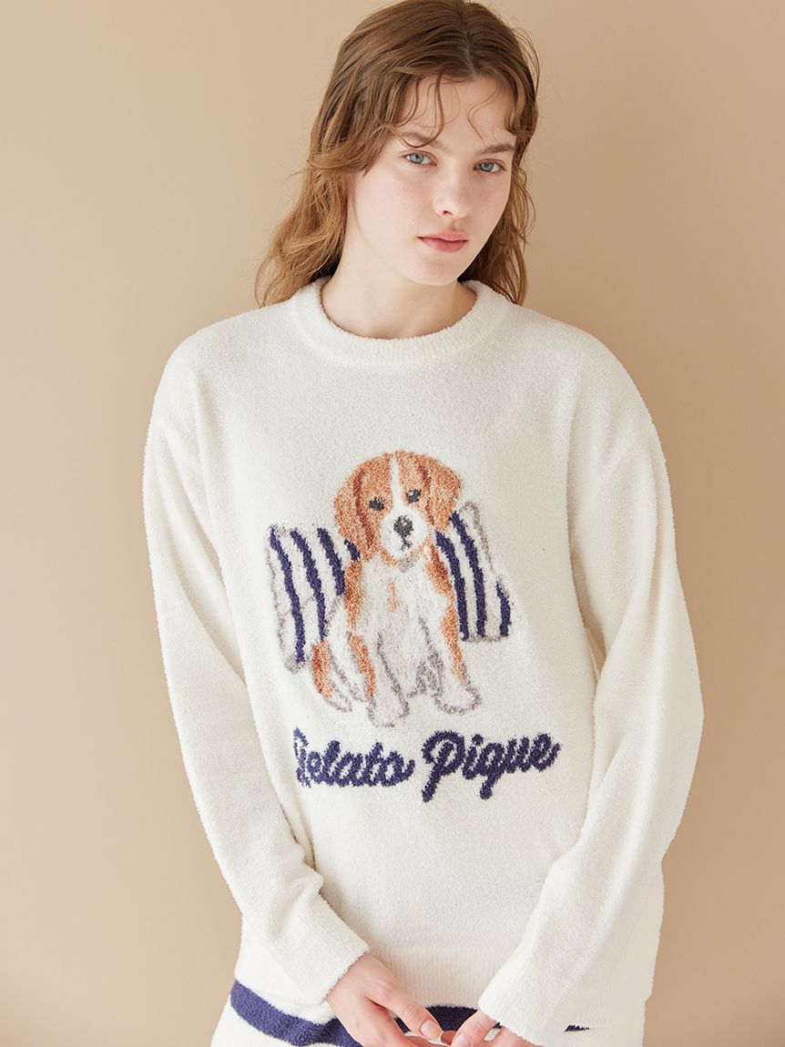 ONLINE限定】【UNISEX】エアリーモコプレイフルDOGジャガードプル