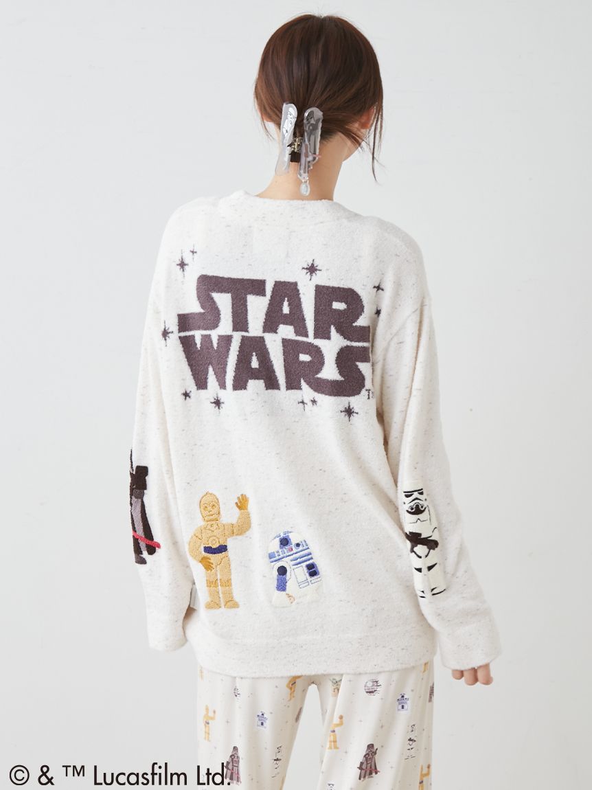【STAR WARS】ユニセックス スムーズィーキャラクターワッペンカーディガン STAR WARS】【ユニセックス】スムーズィーキャラクターワッペン