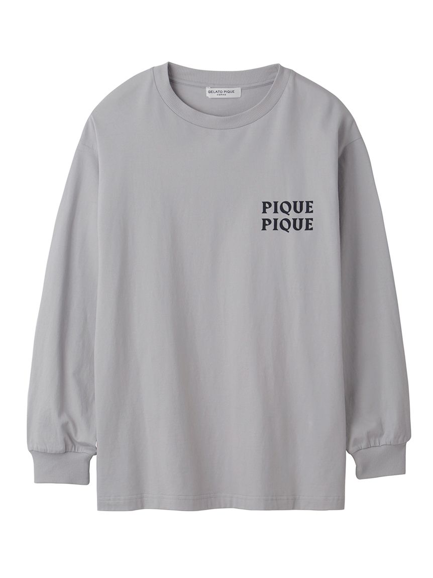 【HOMME】 ピケロゴTシャツ(GRY-M)