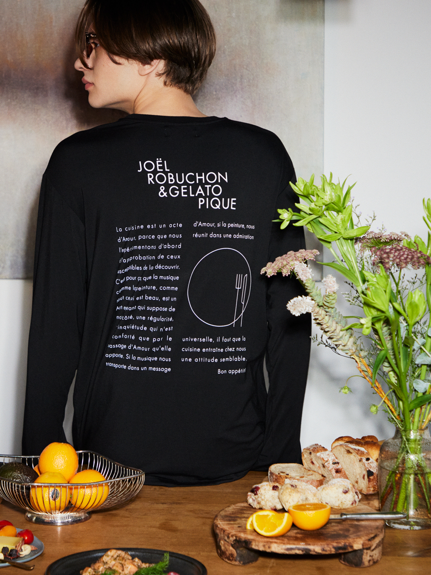 【JOEL ROBUCHON】【HOMME】レーヨンシルクバックプリントロングTシャツ
